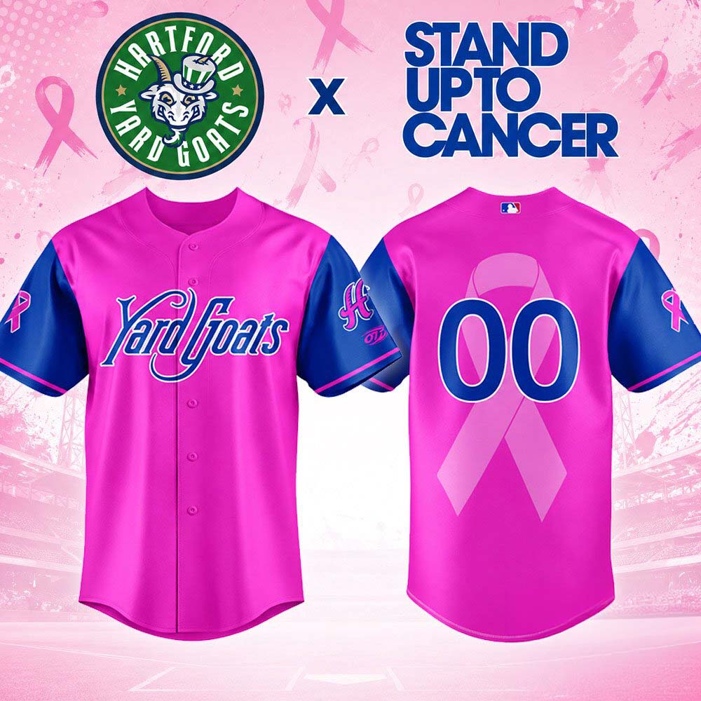 Hartford Yard Goats Pink Ribbon Awareness Baseball Jersey Fan Apparel Collection 1 - Unicasport Hartford Yard Goats Pink Ribbon Awareness Baseball Jersey Fan Apparel Collection