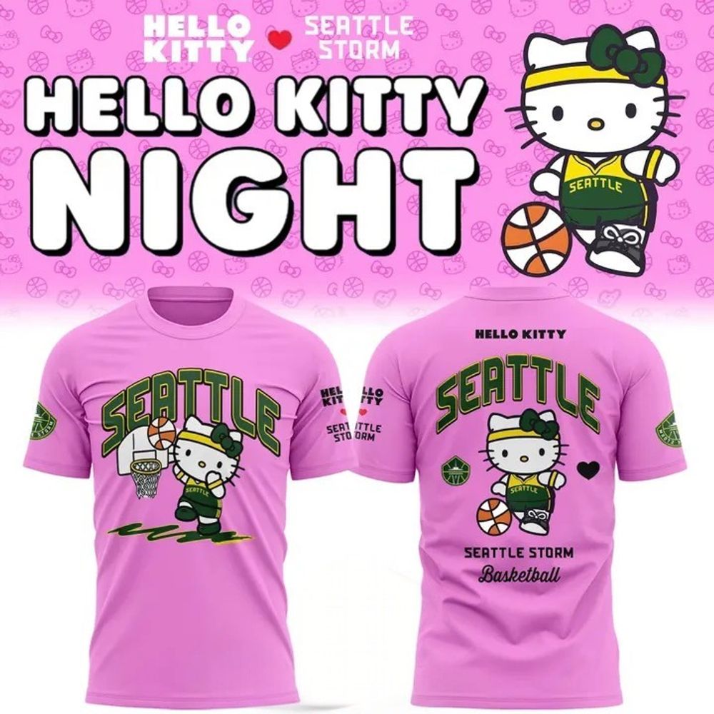 Seattle Storm x Hello Kitty Night 2026 Limited Edition Pink Shirt