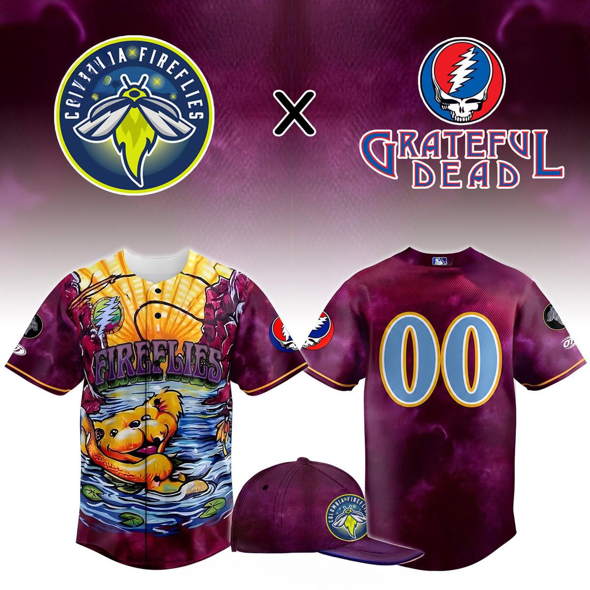 Columbia Fireflies Grateful Dead Night 2026 Baseball Jersey Music Theme Game Edition 1 - Unicasport Columbia Fireflies Grateful Dead Night 2026 Baseball Jersey Music Theme Game Edition