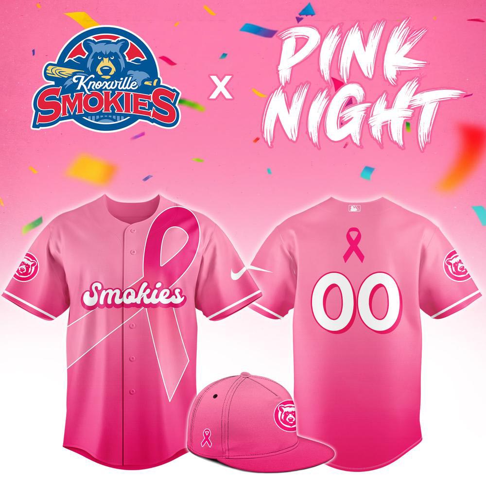 Knoxville Smokies Pink Night Fight Cancer Custom Baseball Jersey MiLB Awareness Theme Night Personalized Fan Apparel 1 - Unicasport Knoxville Smokies Pink Night Fight Cancer Custom Baseball Jersey MiLB Awareness Theme Night Personalized Fan Apparel