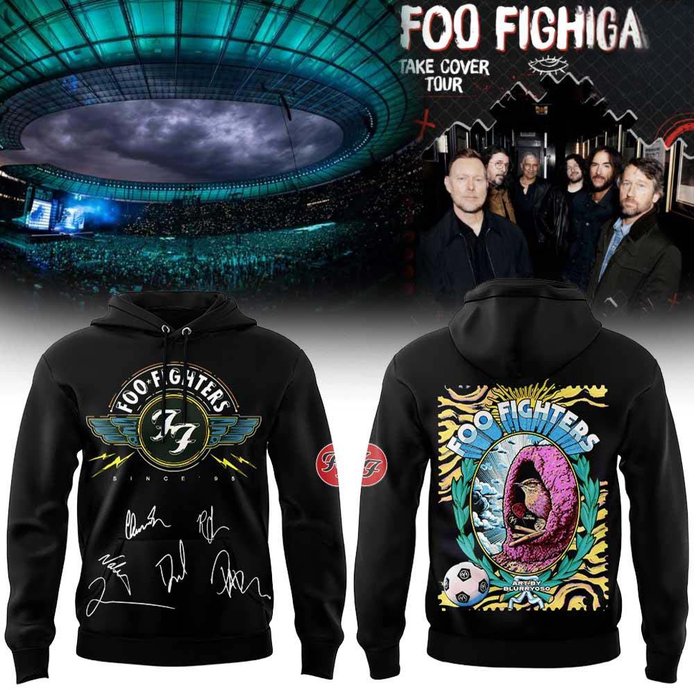 Foo Fighters Take Cover Tour 2026-2027 Concert Graphic Hoodie - Rock Music Fan Gift Idea