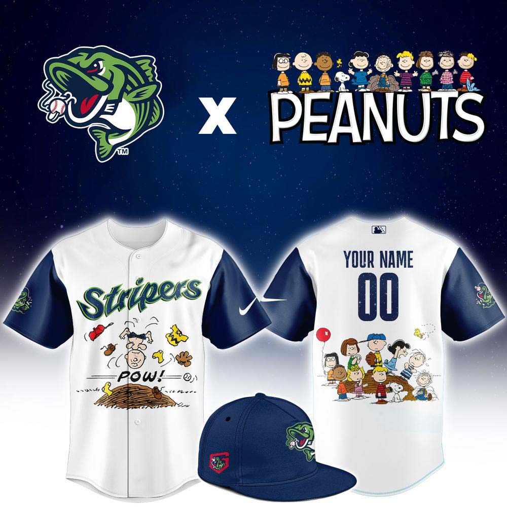 Snoopy Gwinnett Stripers Peanuts Night Custom Baseball Jersey - Gift Idea for Fans