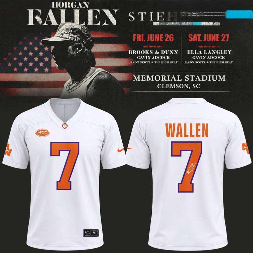 Morgan Wallen Clemson Tigers White Football Jersey Best Gift for Fans