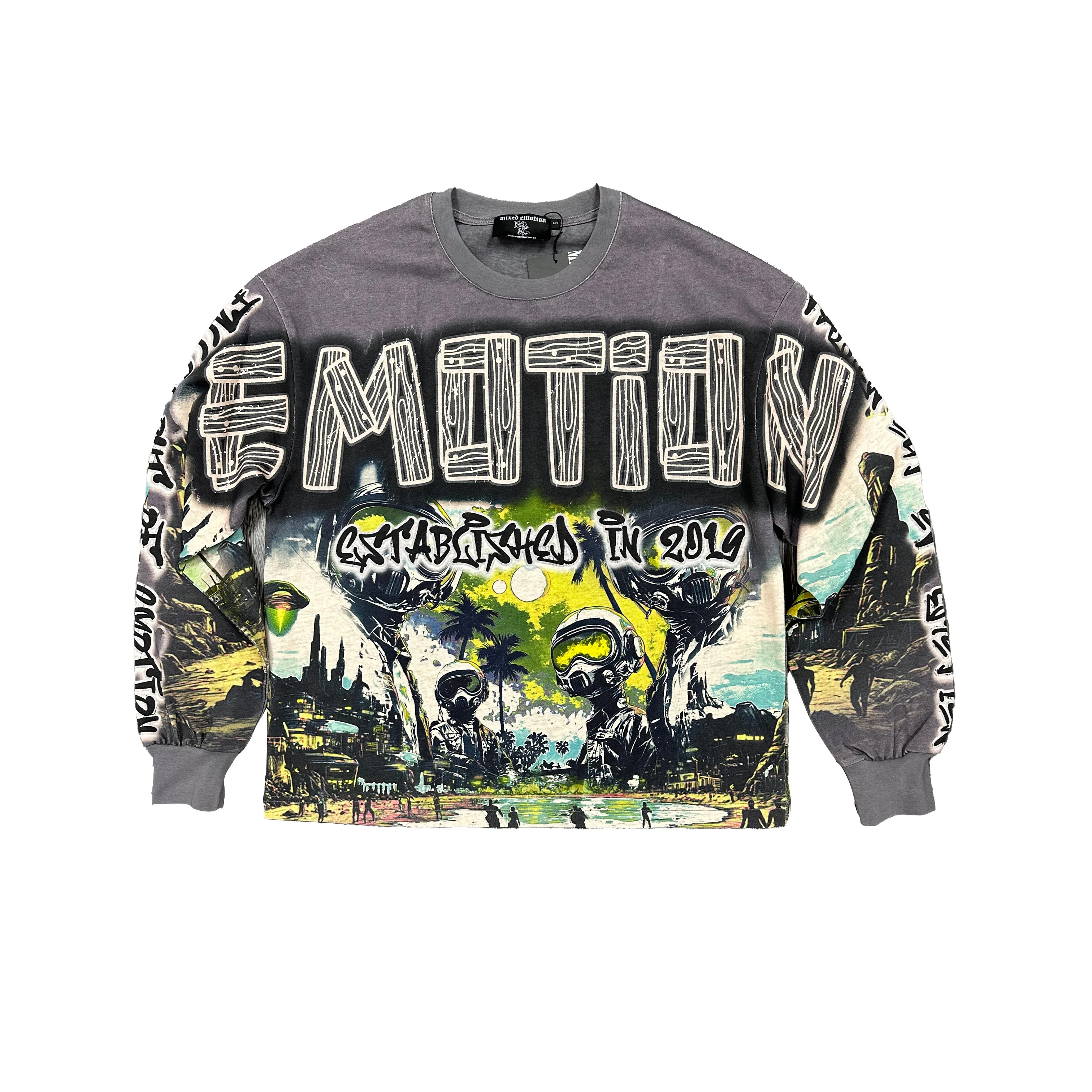 Grey UFO Long Sleeve Grey UFO Long Sleeve Graphic Tee Trend Merch 2025