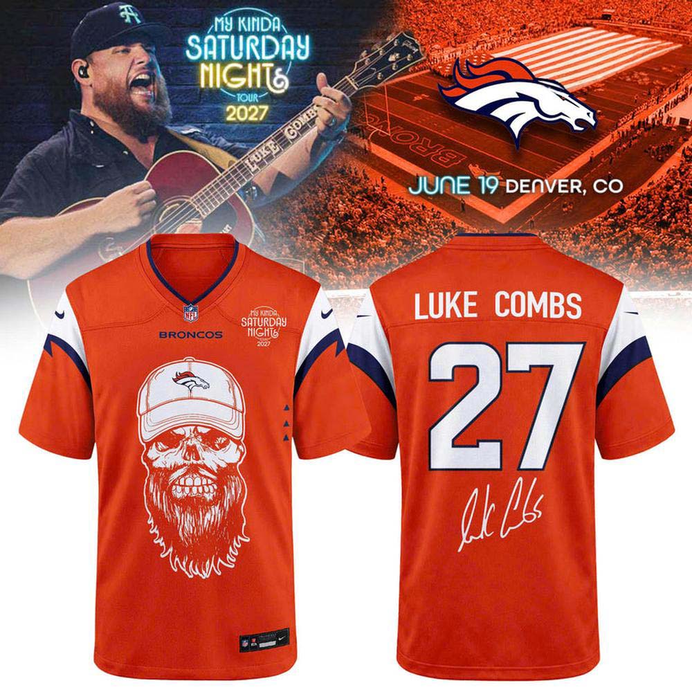 Luke Combs Denver Broncos 2027 Saturday Night Football Jersey Country Fan Collection 1 - Unicasport Luke Combs Denver Broncos 2027 Saturday Night Football Jersey Country Fan Collection