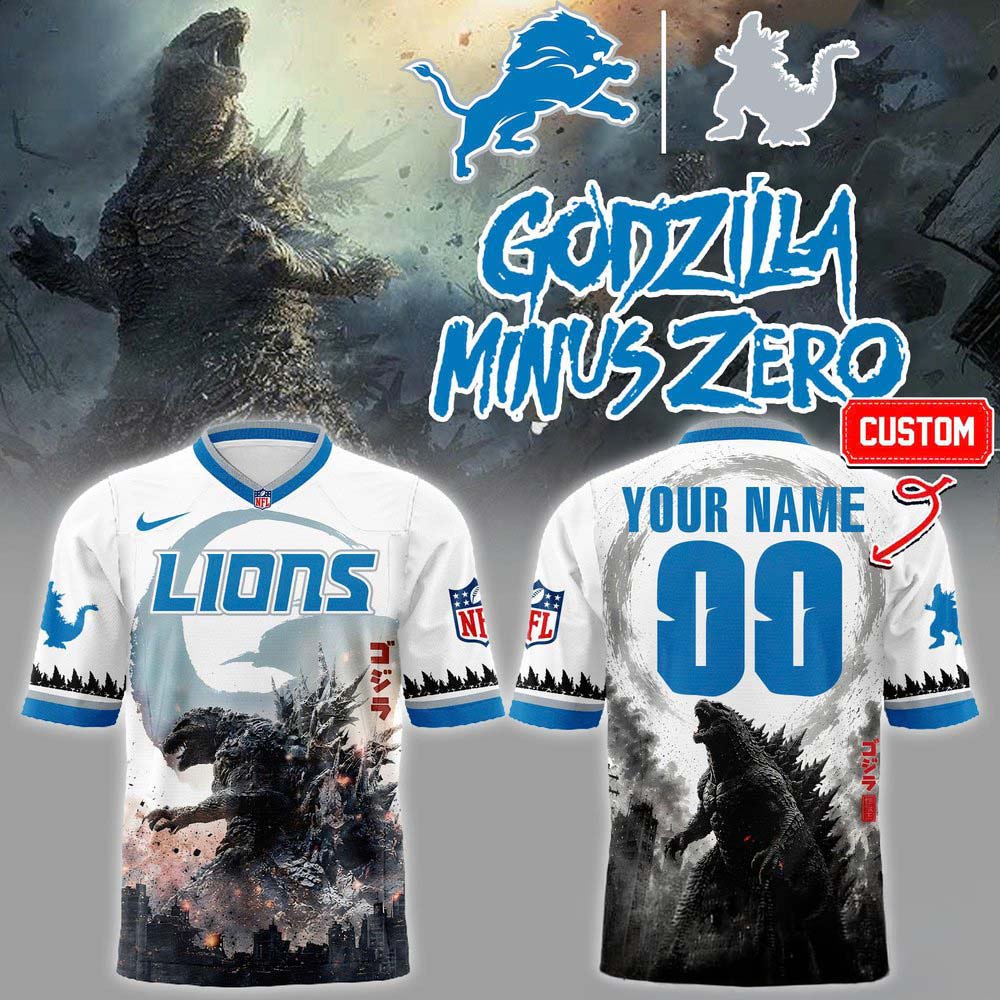 Detroit Lions x Godzilla Minus Zero King of the Monsters 26 Jersey Custom 1 - Unicasport Detroit Lions x Godzilla Minus Zero King of the Monsters 26 Jersey Custom