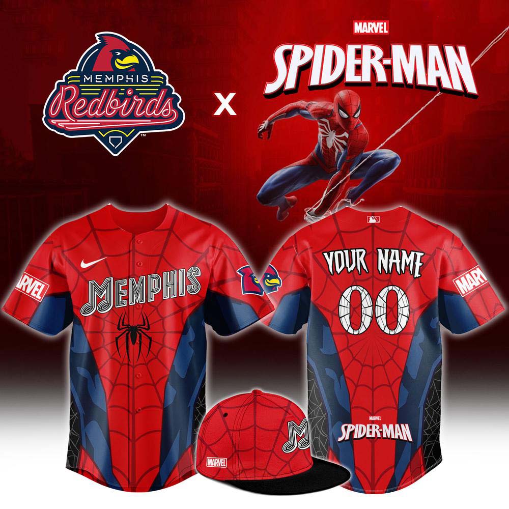 Memphis Redbirds x SpiderMan Brand New Day Limited Edition Baseball Jersey 1 - Unicasport Memphis Redbirds x SpiderMan Brand New Day Limited Edition Baseball Jersey