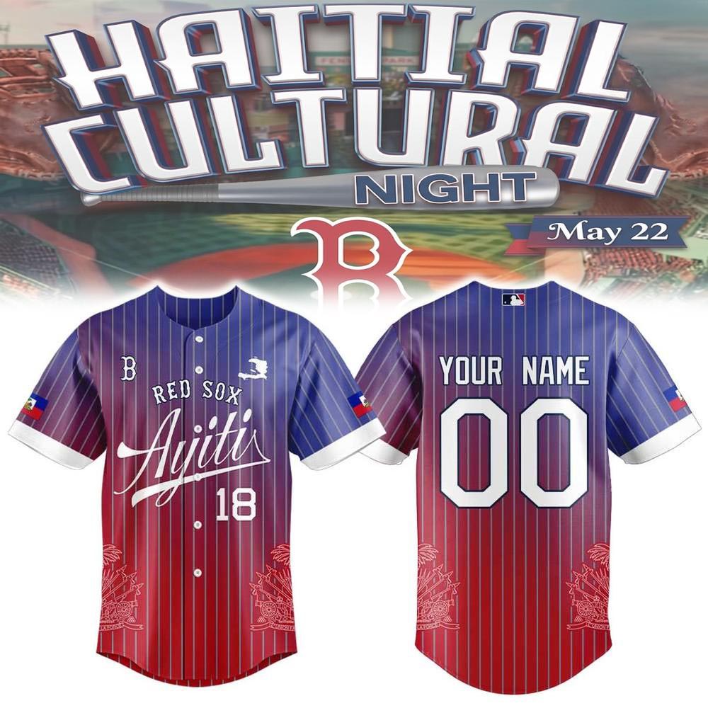 Boston Red Sox Haitian Cultural Night Custom Baseball Jersey MLB Heritage Celebration Fan Game Day Apparel 1 - Unicasport Boston Red Sox Haitian Cultural Night Custom Baseball Jersey MLB Heritage Celebration Fan Game Day Apparel