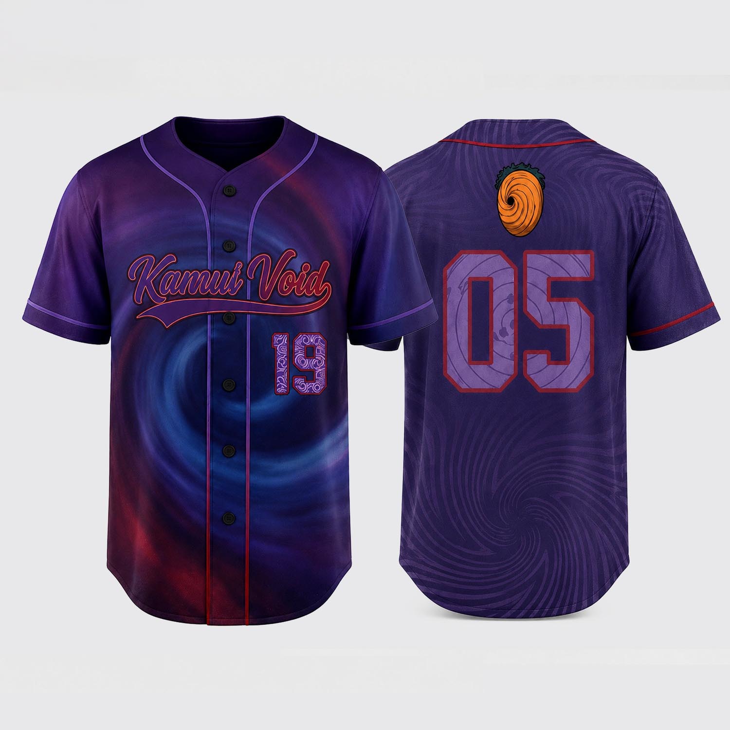 Purple Spiral Ninja Custom Baseball Jersey Anime Inspired Personalized Fan Edition 2 - Unicasport Purple Spiral Ninja Custom Baseball Jersey Anime Inspired Personalized Fan Edition