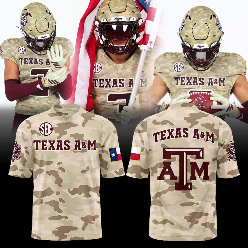 Texas A&M Aggies Military Honor Camo Football Jersey Fanwear Edition 2 - Unicasport Texas A&M Aggies Military Honor Camo Football Jersey Fanwear Edition