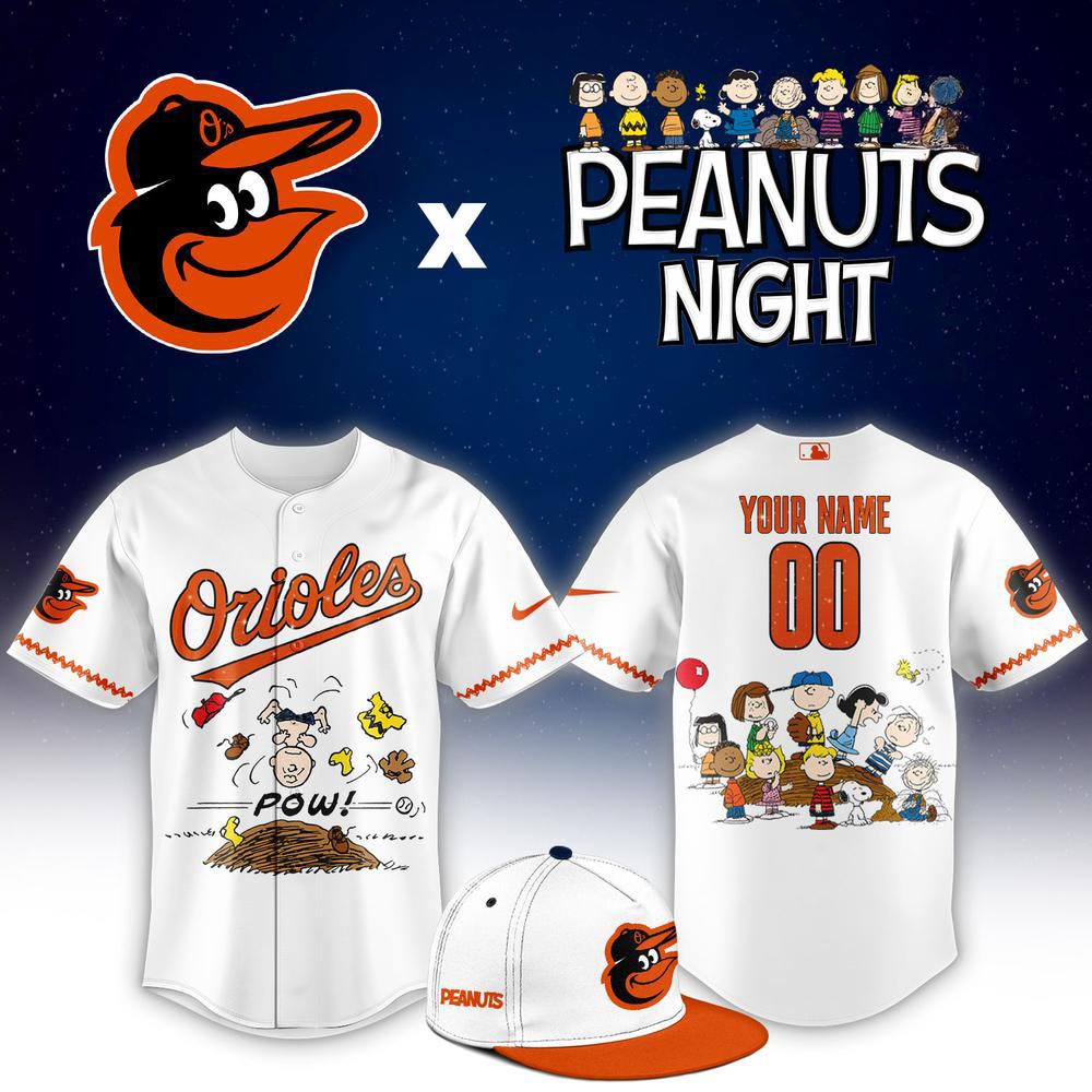 Baltimore Orioles x Peanuts Night Custom Baseball Jersey MLB Cartoon Theme Night Baseball Fan Gift 1 - Unicasport Baltimore Orioles x Peanuts Night Custom Baseball Jersey MLB Cartoon Theme Night Baseball Fan Gift