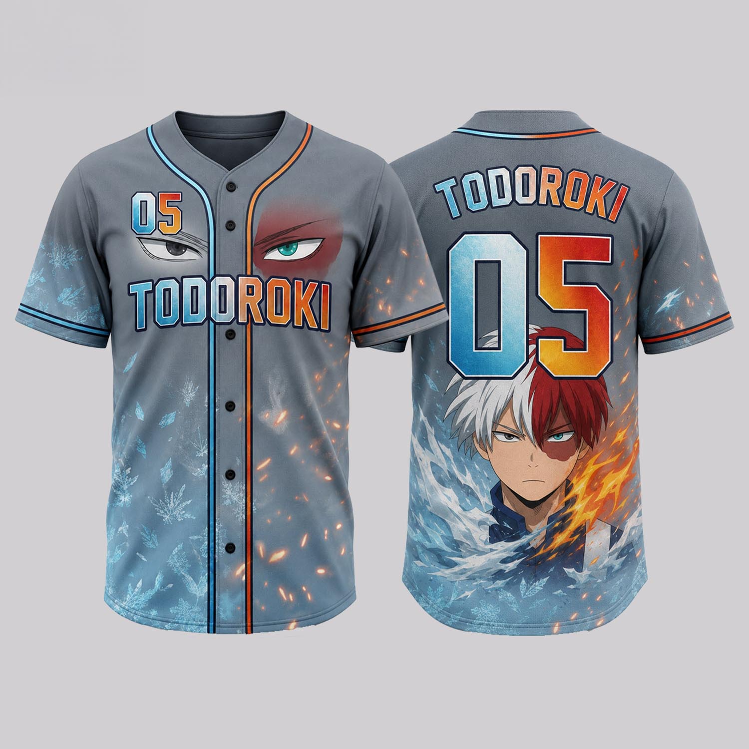 Element Power Anime Baseball Jersey Custom Fire Ice Inspired Fan Collection 1 - Unicasport Element Power Anime Baseball Jersey Custom Fire Ice Inspired Fan Collection