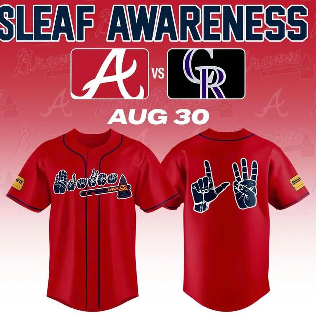 Atlanta Braves Deaf Awareness Night 2026 Baseball Jersey MLB Fan Special Event Game Day Apparel 1 - Unicasport Atlanta Braves Deaf Awareness Night 2026 Baseball Jersey MLB Fan Special Event Game Day Apparel