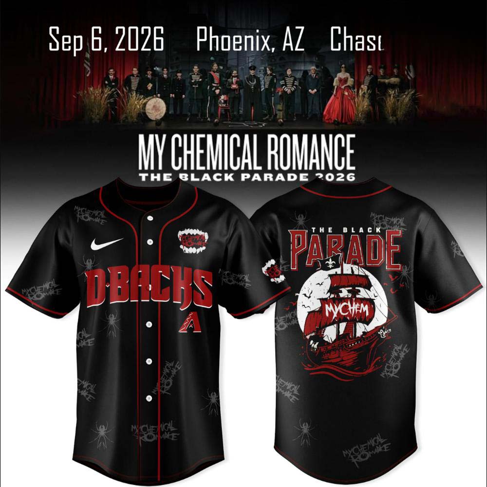 Arizona Diamondbacks x My Chemical Romance The Black Parade 2026 Black Jersey 1 - Unicasport Arizona Diamondbacks x My Chemical Romance The Black Parade 2026 Black Jersey
