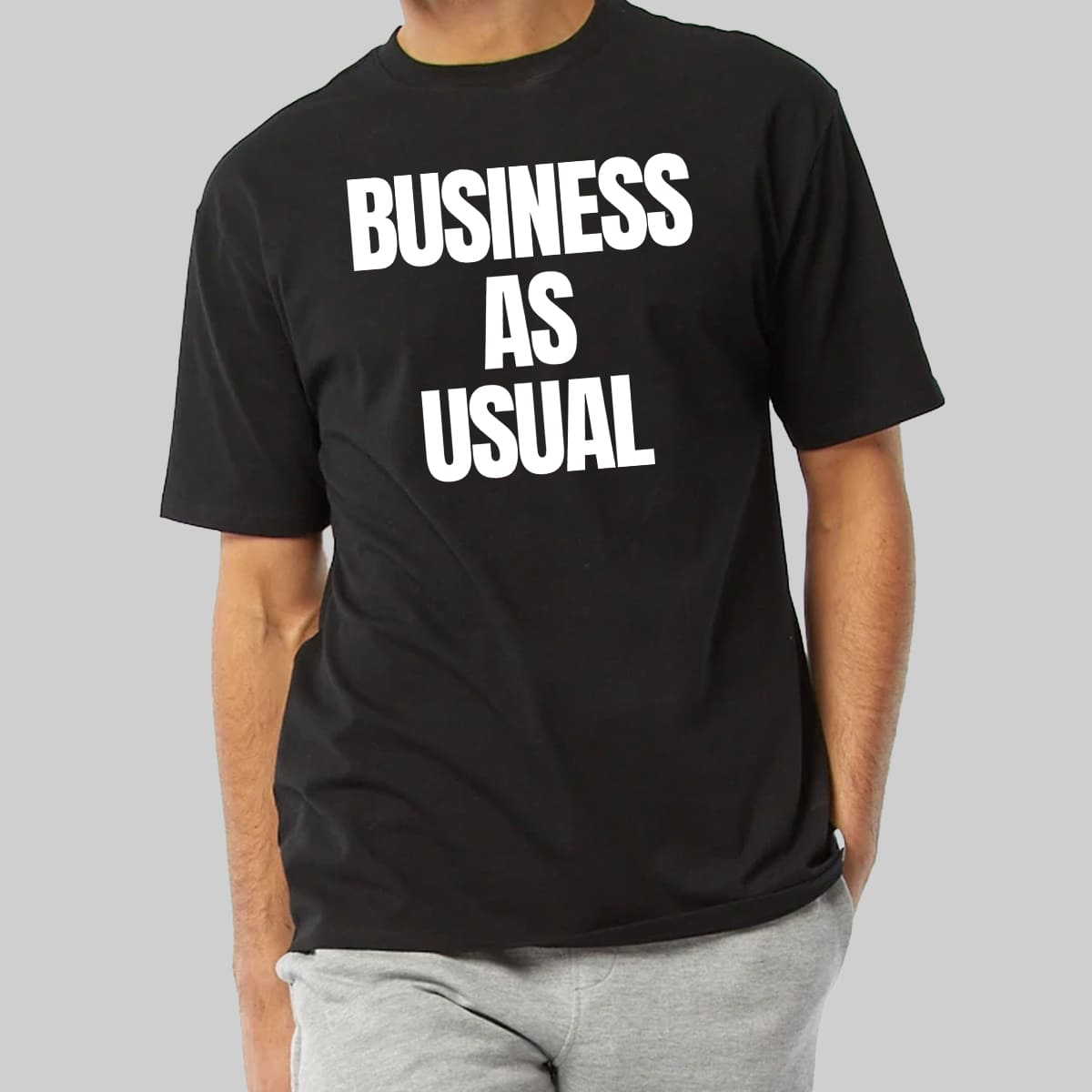Business As Usual Classic Graphic TShirt Vintage Minimal Design Gift for Professionals