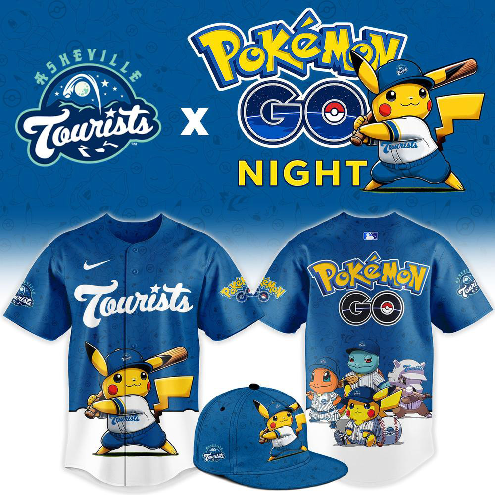 Pokemon GO x Asheville Tourists 2026 Baseball Jersey Apparel 1 - Unicasport Pokemon GO x Asheville Tourists 2026 Baseball Jersey Apparel