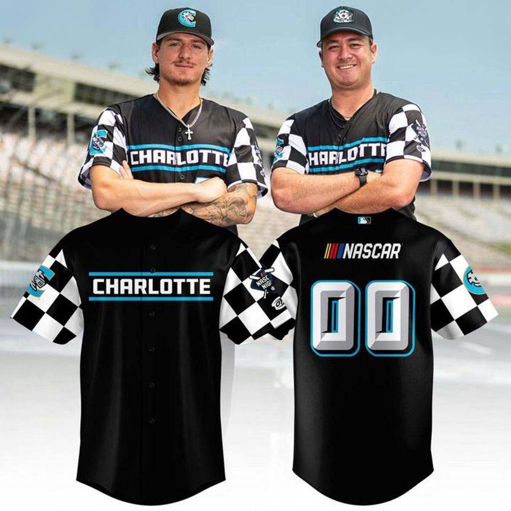 Charlotte Knights NASCAR Black Baseball Jersey
