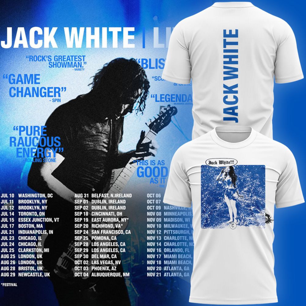 White Jack White Live 2026 Tour Limited Edition Shirt