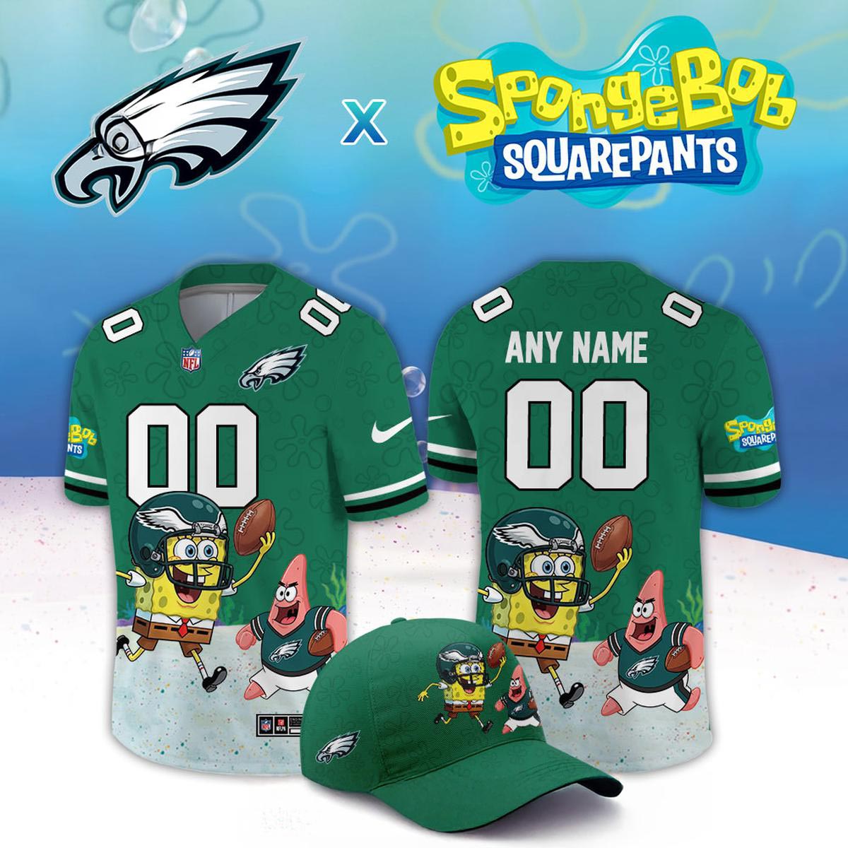 Philadelphia Eagles SpongeBob 2026 Night Personalized Football Jersey Custom Name Number Fan Apparel 2 - Unicasport Philadelphia Eagles SpongeBob 2026 Night Personalized Football Jersey Custom Name Number Fan Apparel