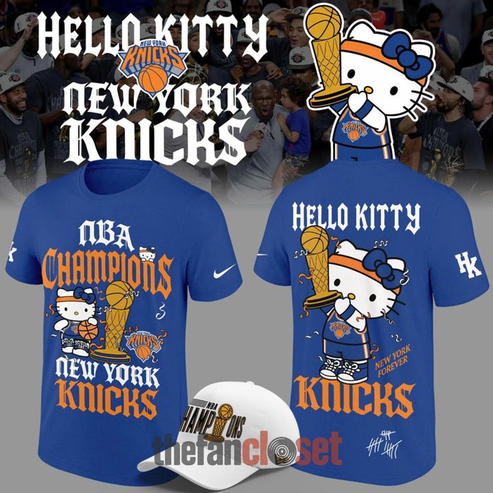 Hello Kitty x New York Knicks 2026 NBA Finals Champs Blue Shirt