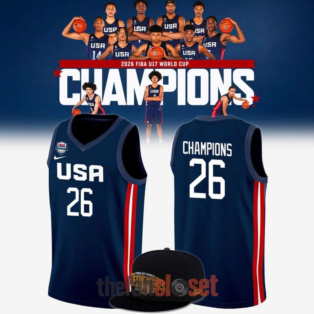 Navy Navy Basketball Jersey - USA Basketball 2026 FIBA U17 World Cup Champions