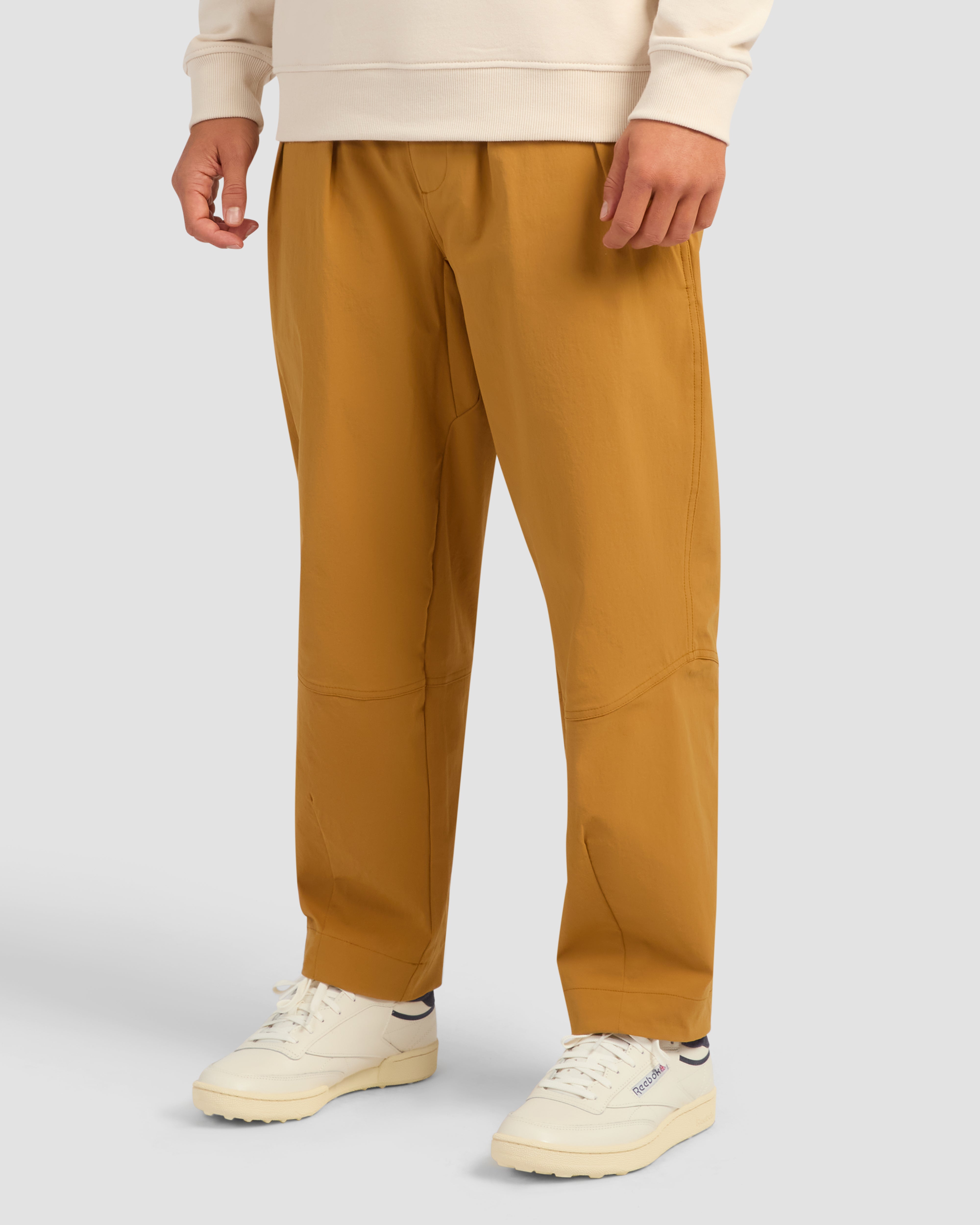 Classic Tan Jolidee Recycled Greenskeeper Trouser offering a timeless aesthetic for your golf merch