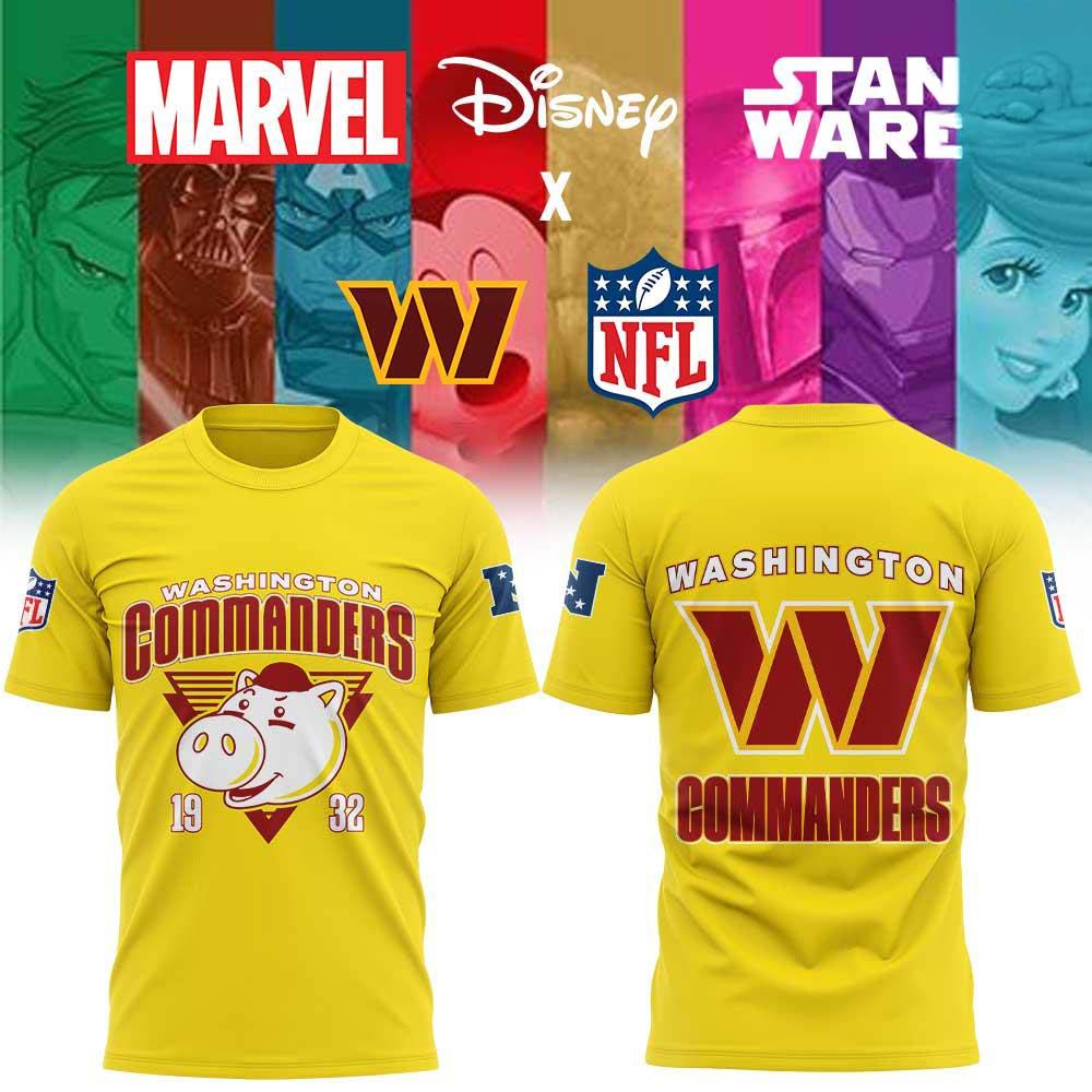 Washington Commanders x Disney Characters Merchandise Collection TShirt - Best Gift for Fans