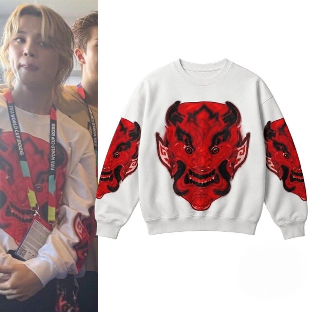 Japanese Oni Mask Sweatshirt - BTS Jimin 2026 FIFA World Cup