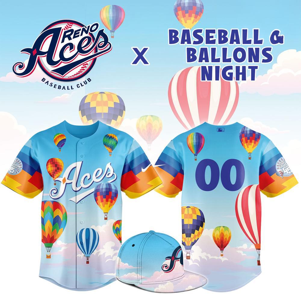 Reno Aces Baseball Balloons Night Custom Baseball Jersey Fan Collection 1 - Unicasport Reno Aces Baseball Balloons Night Custom Baseball Jersey Fan Collection