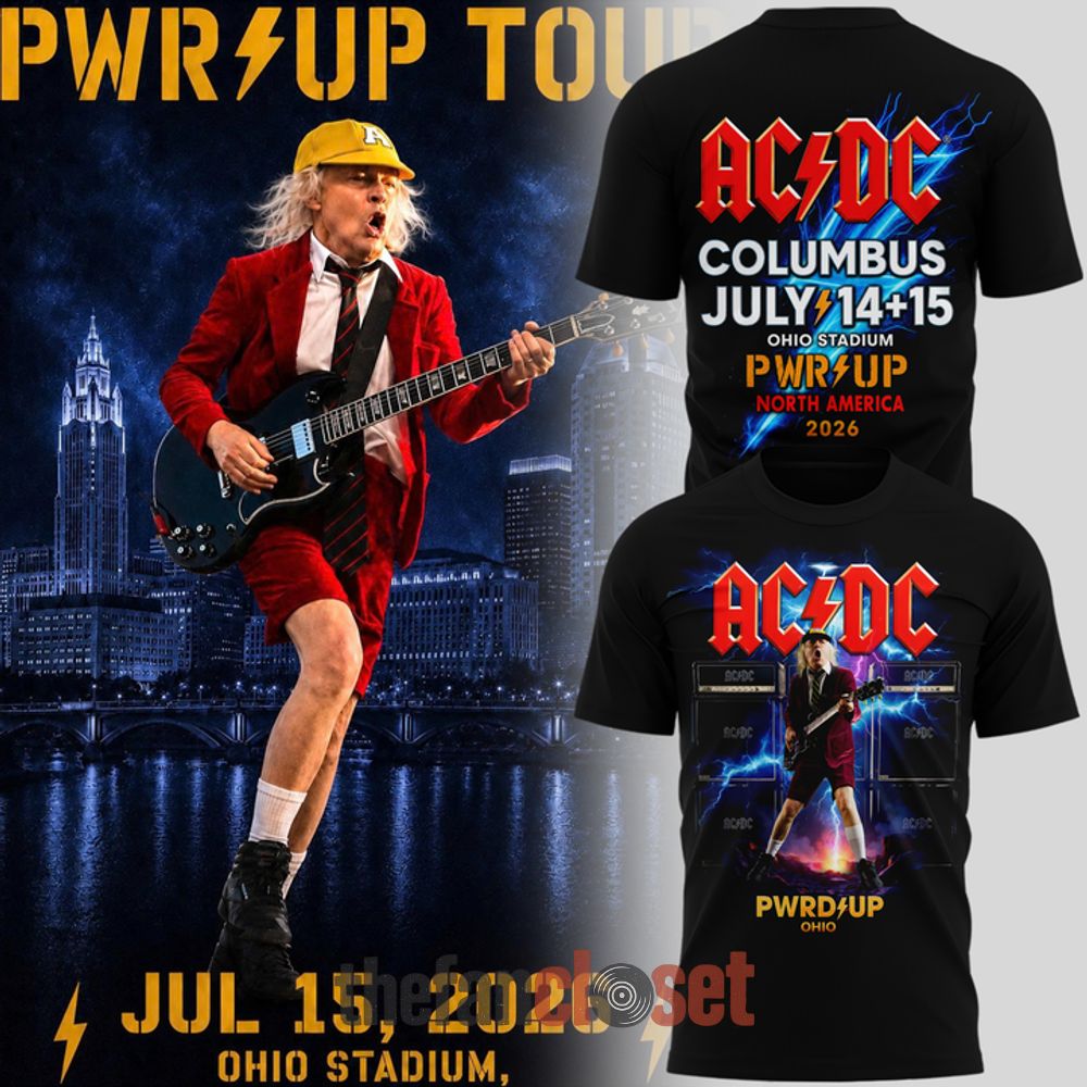 ACDC Power Up Tour 2026 Ohio Stadium Shirt North America