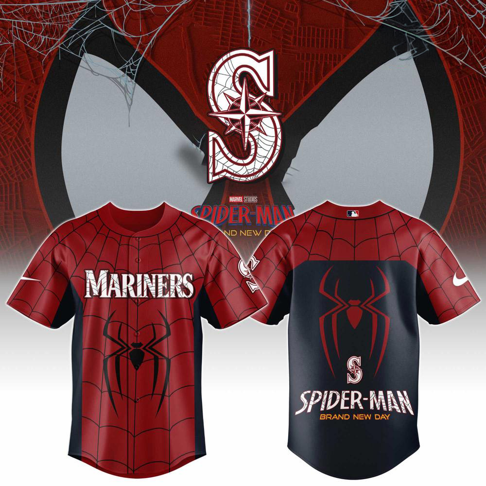 Spider-Man x Seattle Mariners Brand New Day Collaboration Baseball Jersey 1 - Unicasport Spider-Man x Seattle Mariners Brand New Day Collaboration Baseball Jersey