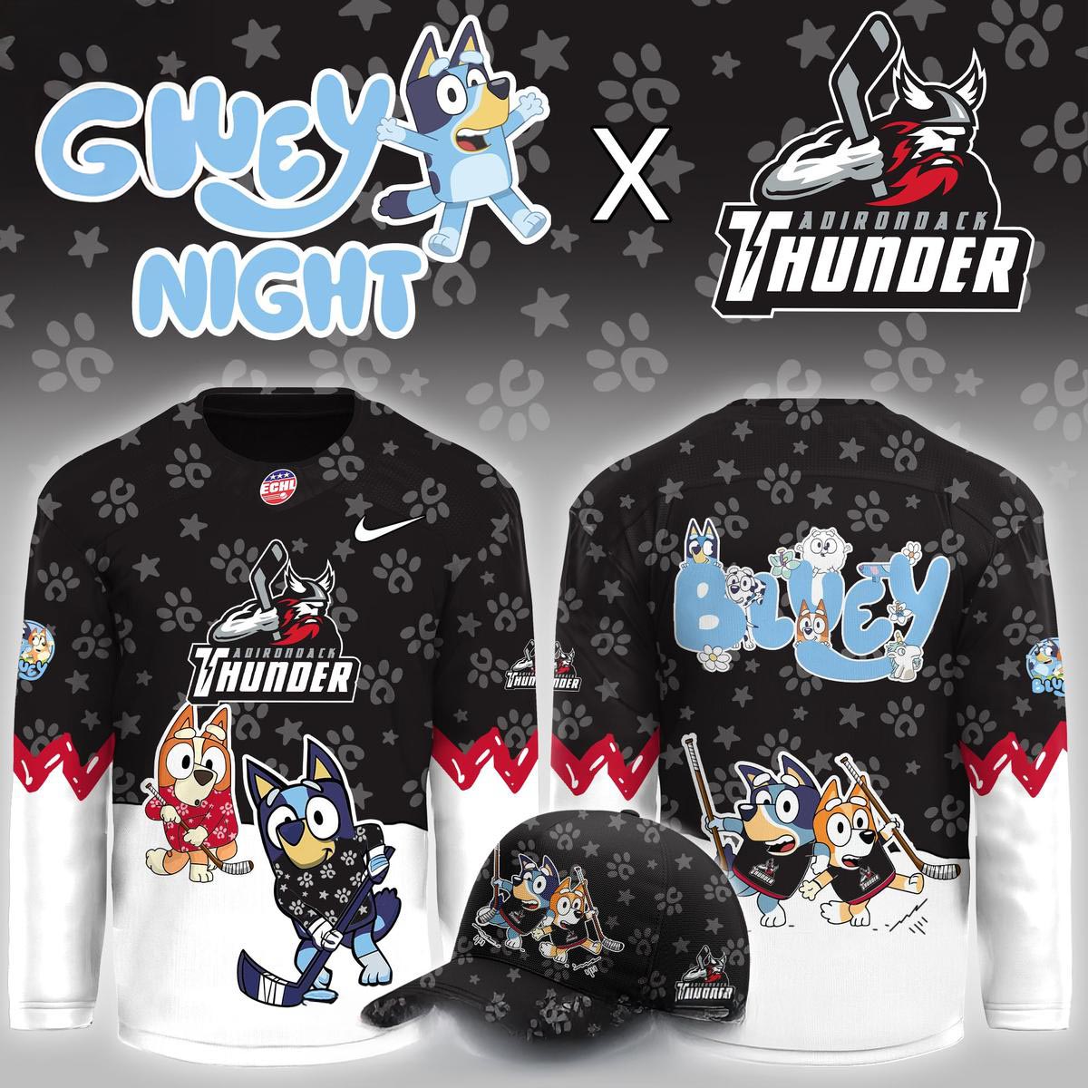 Adirondack Thunder Bluey And Bingo Night 2026 Christmas Hockey Jersey 1 - Unicasport Adirondack Thunder Bluey And Bingo Night 2026 Christmas Hockey Jersey