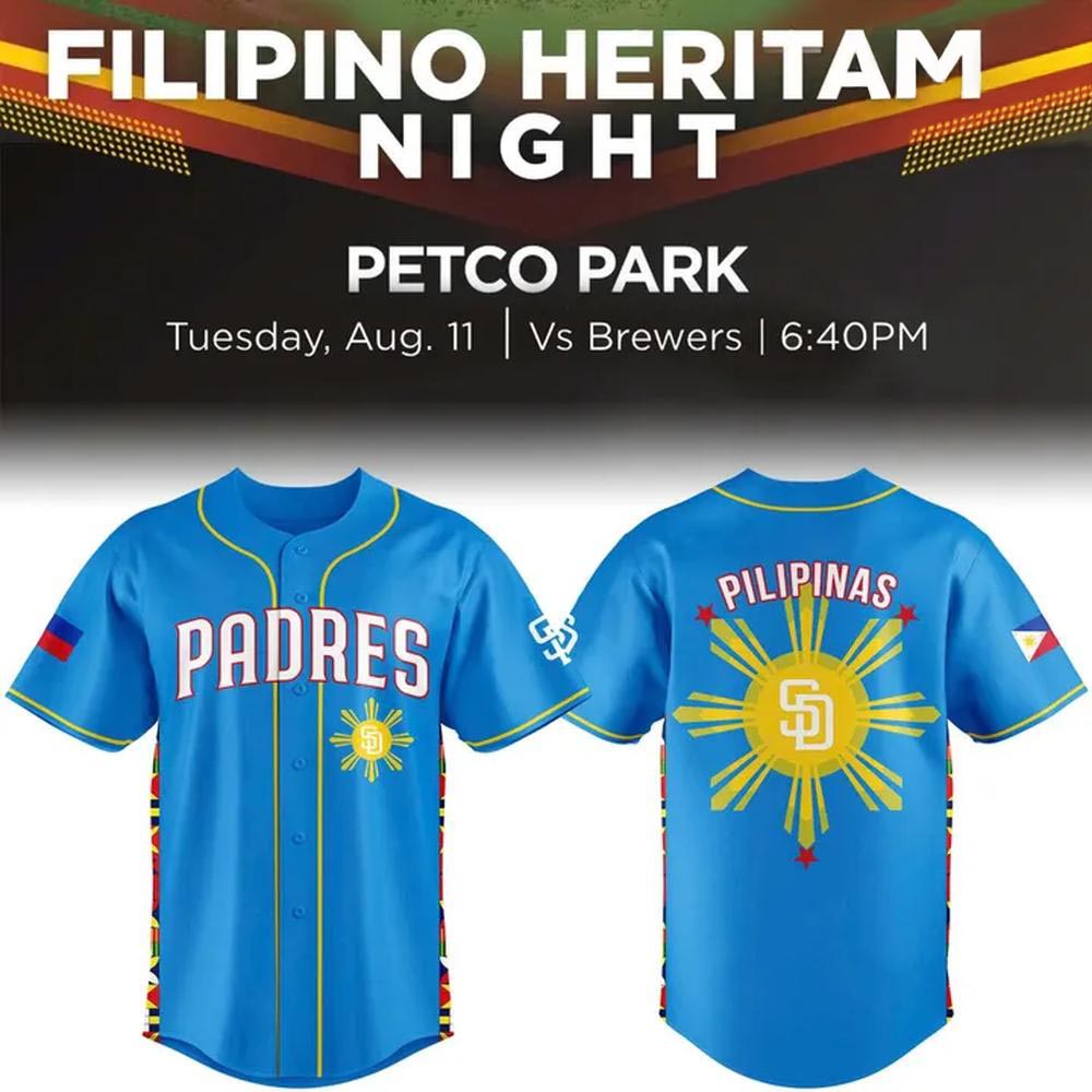 San Diego Padres x Filipino Heritage Night Limited Edition Baseball Jersey MLB Pilipinas Celebration Fan Sports Apparel 1 - Unicasport San Diego Padres x Filipino Heritage Night Limited Edition Baseball Jersey MLB Pilipinas Celebration Fan Sports Apparel