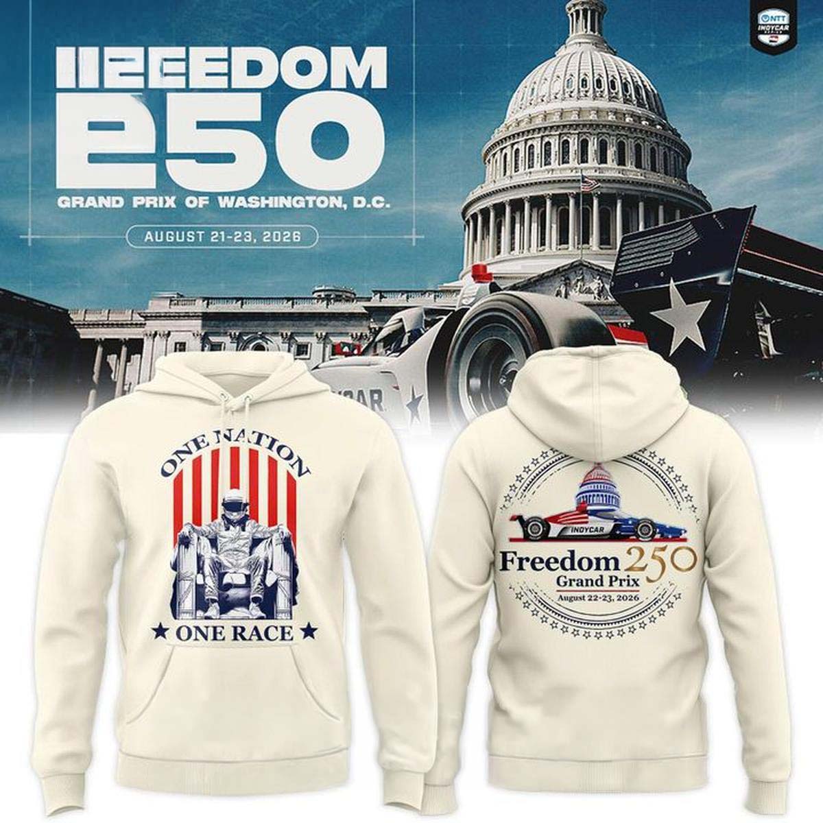 Freedom 250 Grand Prix Washington DC Patriotic Racing T-Shirt - Unique Motorsport Gift Idea