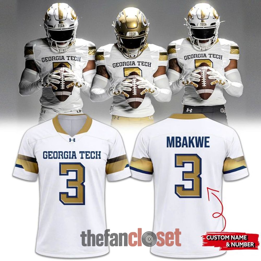 Georgia Tech Football 2026 New White Football Jersey