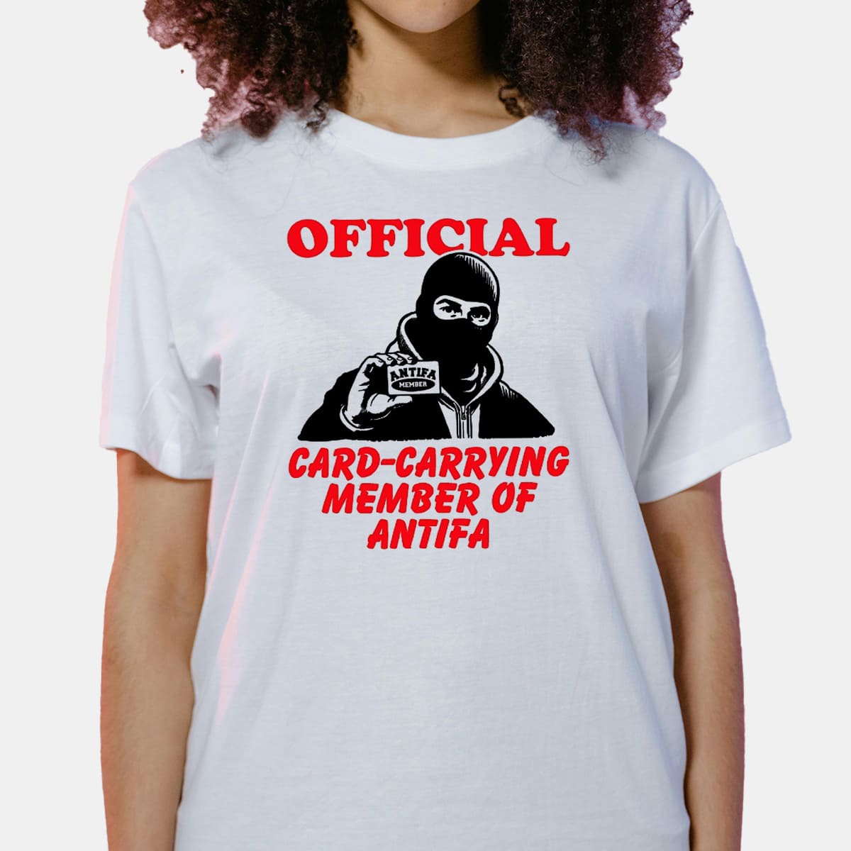 Card Carrying Member Of Antifa Political Satire Graphic Shirt Trendy Gift for Activists
