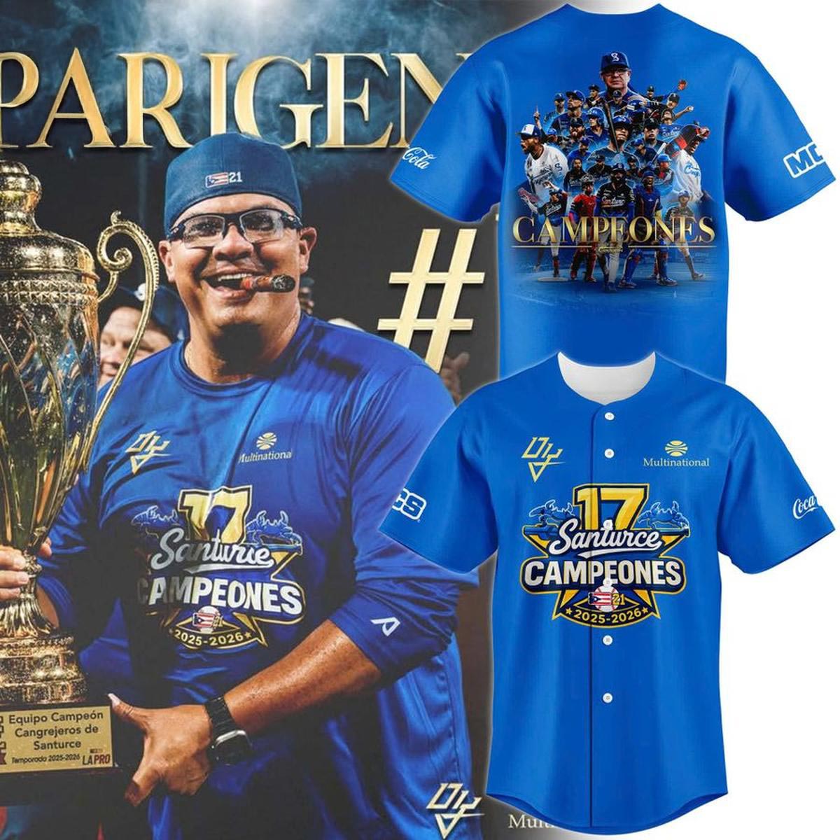 Cangrejeros de Santurce 2026 Campeon de la LBPRC Locker Room Baseball Jersey Championship Fan Apparel 2 - Unicasport Cangrejeros de Santurce 2026 Campeon de la LBPRC Locker Room Baseball Jersey Championship Fan Apparel