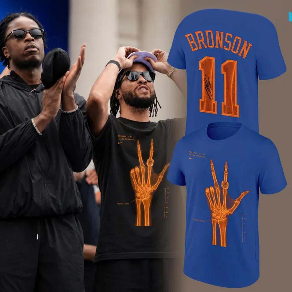 Jalen Brunson NYK Signatures Print X-Ray Blue Edition T-Shirt Best Gift for Fans