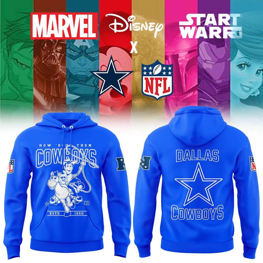 Dallas Cowboys x Disney Characters Merchandise Collection Hoodie - Gift Idea for Fans