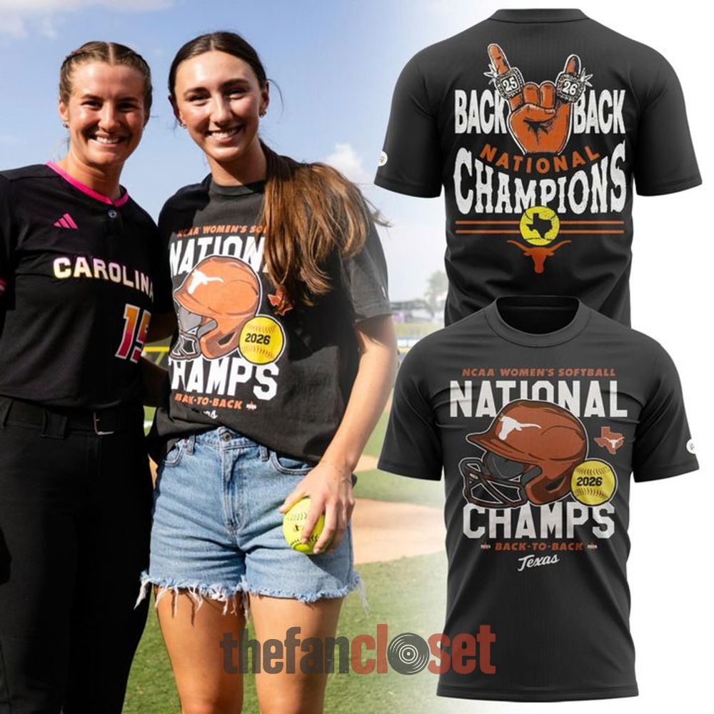 Texas Longhorns 2026 Softball Back to Back National Champions Shirt