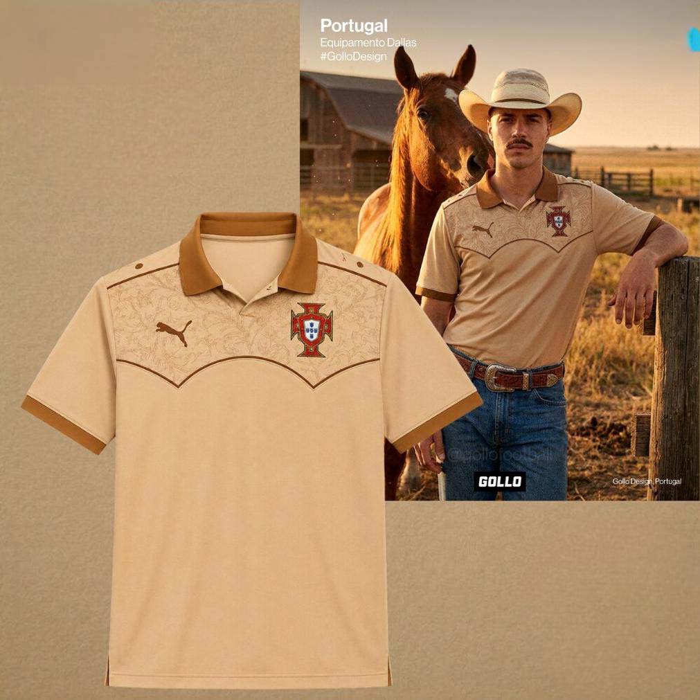 Portugal Dallas Concept Soccer Jersey Vintage Western Polo Shirt - Best Gift for Fans