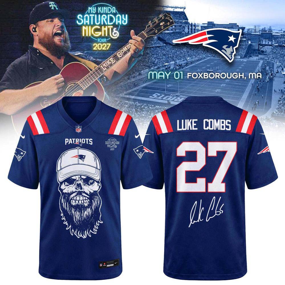New England Patriots Luke Combs 2027 Saturday Night Jersey Football Music Collection 2 - Unicasport New England Patriots Luke Combs 2027 Saturday Night Jersey Football Music Collection