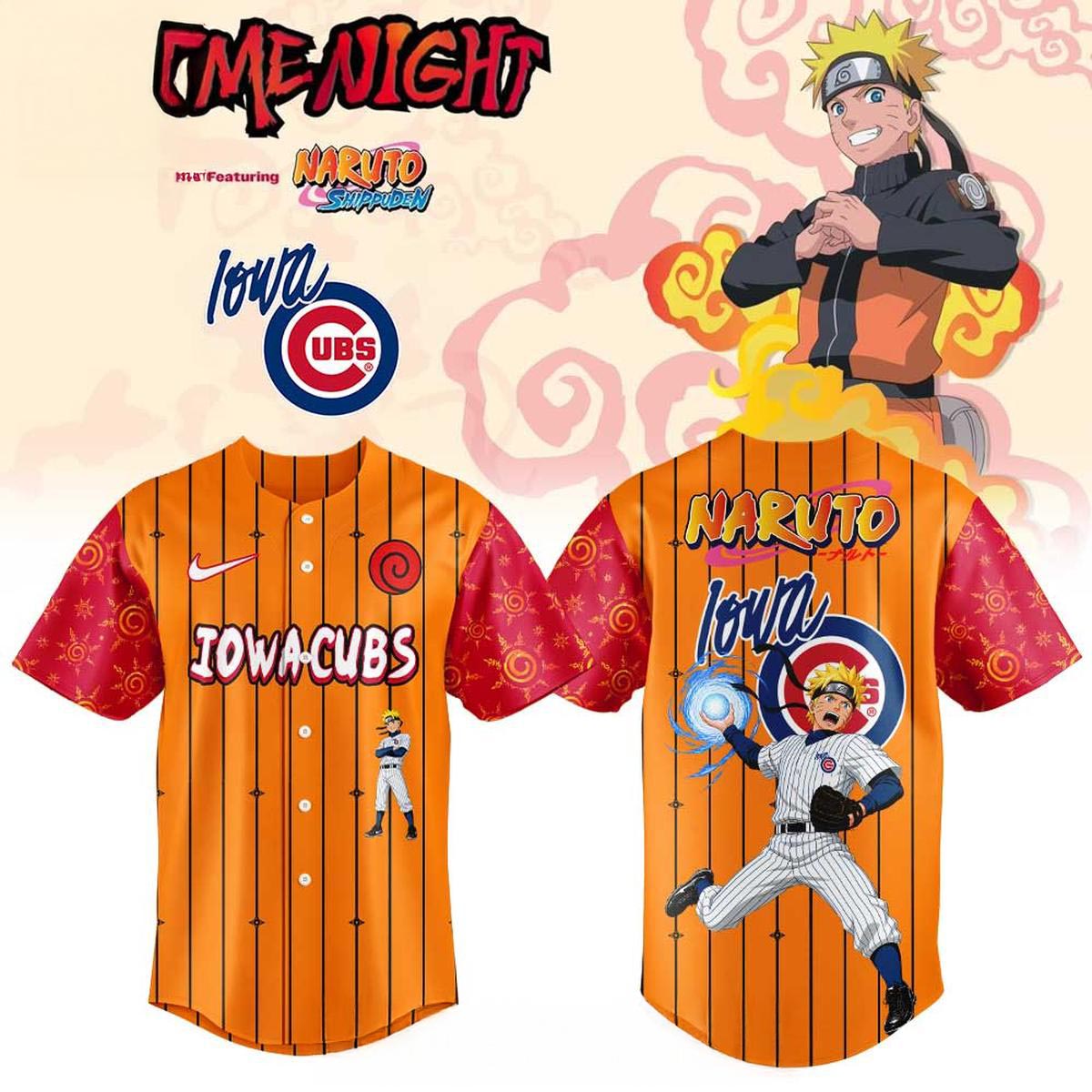 Iowa Cubs Naruto Shippuden Anime Night 2026 Orange Baseball Jersey Anime Fan Apparel 2 - Unicasport Iowa Cubs Naruto Shippuden Anime Night 2026 Orange Baseball Jersey Anime Fan Apparel