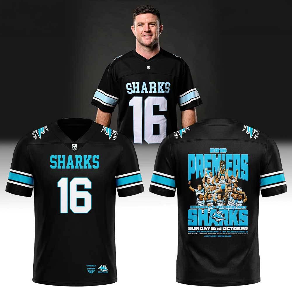Cronulla Sharks 10 Years Premiers Anniversary Range Special Football Jersey