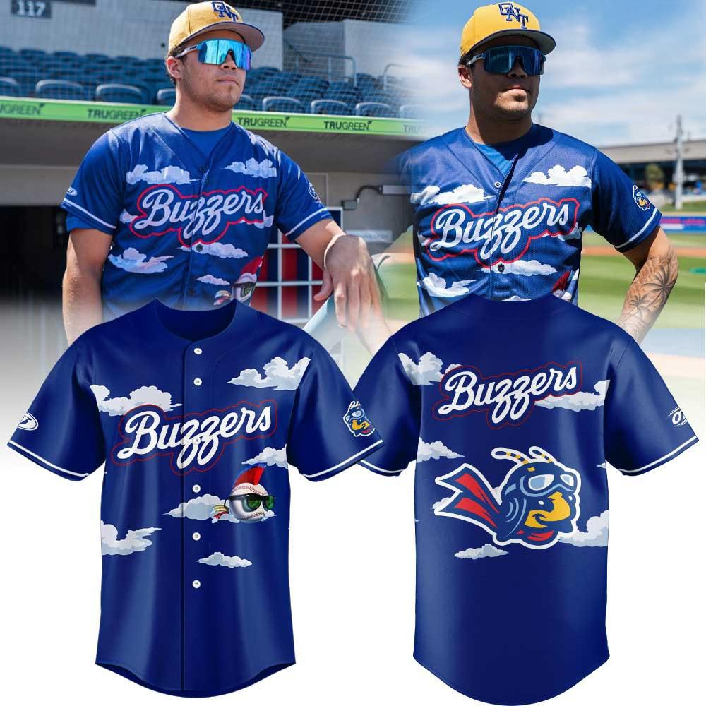 Ontario Tower Buzzers Bee Mascot Sky Cloud Graphic Baseball Jersey Fan Apparel 1 - Unicasport Ontario Tower Buzzers Bee Mascot Sky Cloud Graphic Baseball Jersey Fan Apparel
