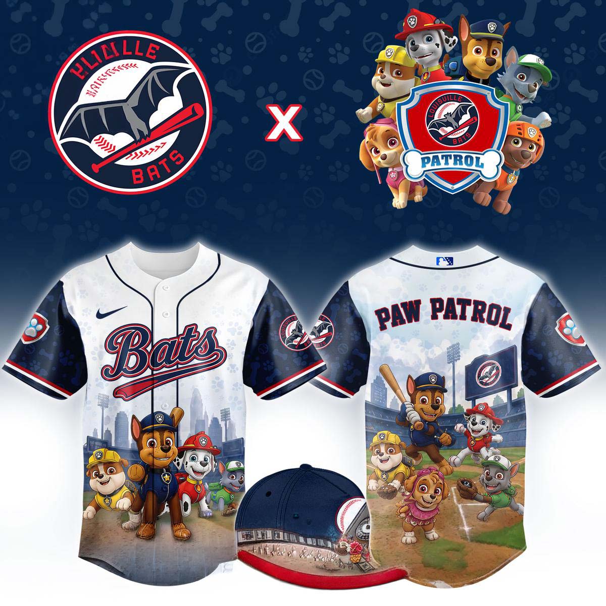 Louisville Bats x PAW Patrol Baseball Jersey Best Gift for Fans