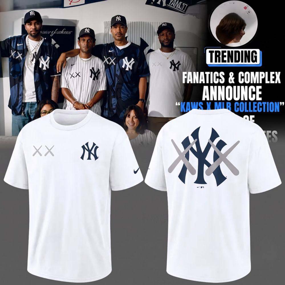 Nike New York Yankees x KAWS 2026 Special Edition White Graphic T-Shirt - Best Gift for Fans