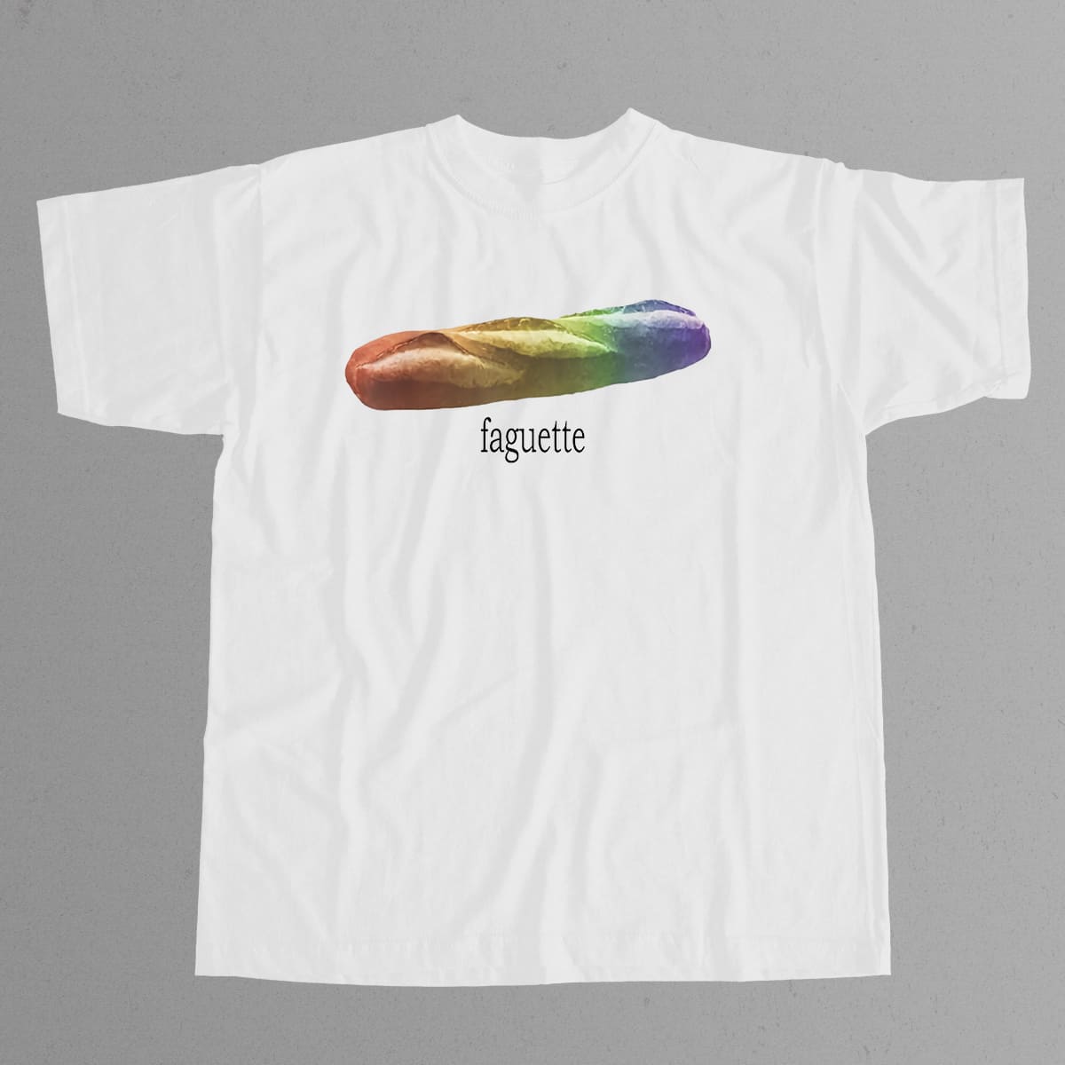 Baguette Rainbow Faguette LGBT Pride Graphic Shirt Funny Retro Style Gift for Friends
