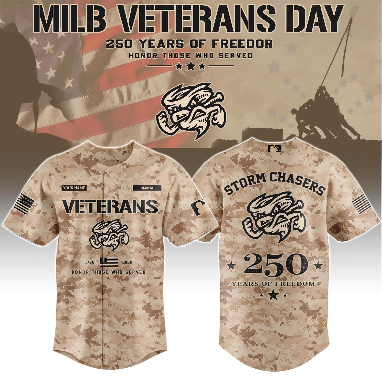 Omaha Storm Chasers Veterans Day 2026 Special Limited Edition Baseball Jersey Fan Apparel 2 - Unicasport Omaha Storm Chasers Veterans Day 2026 Special Limited Edition Baseball Jersey Fan Apparel