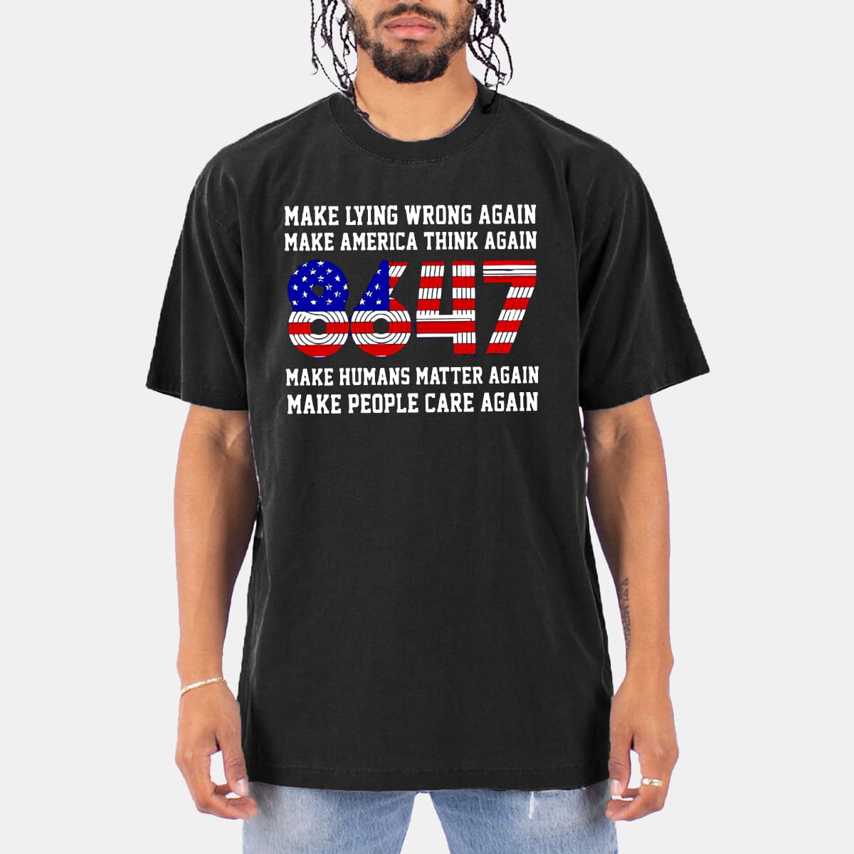 Make Lying Wrong Again Retro Political 8647 Shirt Make America Think Gift for Voters